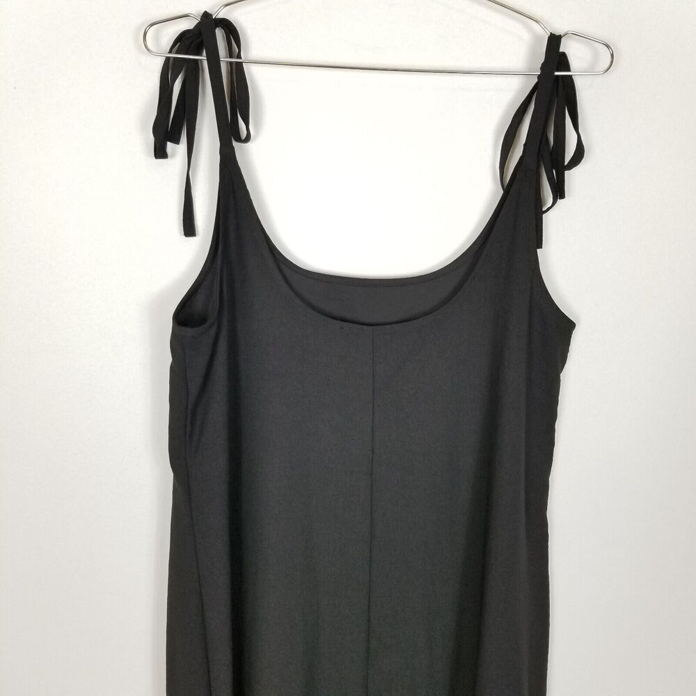 Lulu's Women Salt Water Breeze Black Tie-Strap‎ Maxi Dress Size L Slit Side - Picture 5 of 8